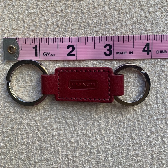 COACH Leather Double Ring Valet Key Fob Keychain NWOT - Picture 5 of 5